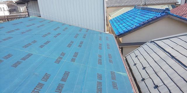 ルーフィング（防水シート）完了